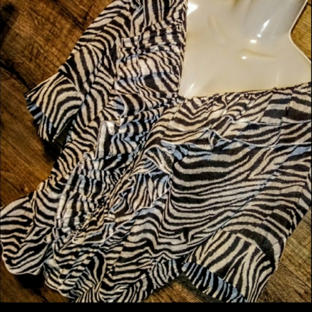 Metro Style Top Size 3X Animal Stripe Ruffle NWOT - Picture 8 of 10